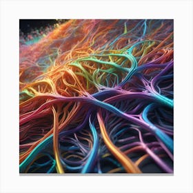 Colorful Network Of Wires 5 Canvas Print