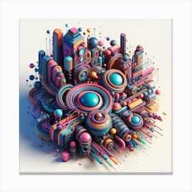 3d Color Explosion Canvas Print