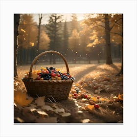 Basket Of Berries Canvas Print