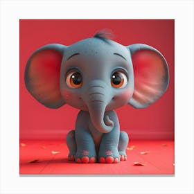 Cute Elephant 4 Canvas Print