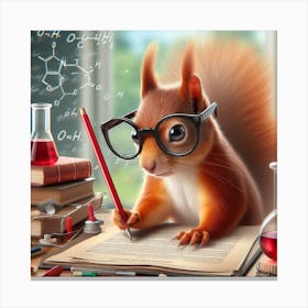 Squirrel In The Lab Canvas Print