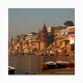 Sunrise In Varanasi, India Canvas Print