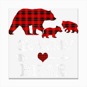 Grammy Bear Christmas Pajama Red Plaid Buffalo For Men Women Canvas Print