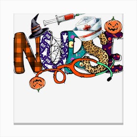 Halloween Nurse Nursing Cute Health Worker Halloween Pumpkin Canvas Print