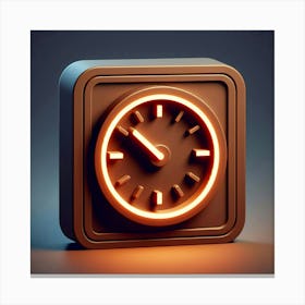 Clock On A Black Background Canvas Print