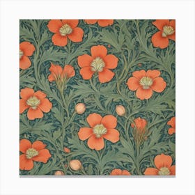 William Morris Poppy art print Canvas Print