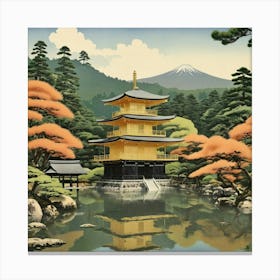 Ginkaku Ji Japan Vintage Travel Art 3 Art Print 1 Canvas Print