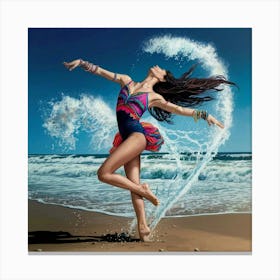 Dancer On The Beach 2 Canvas Print