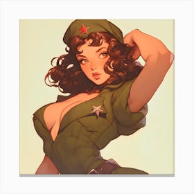 Adorable Communist Anime Girl Canvas Print