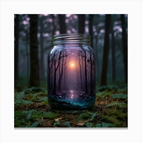 Mason Jar Forest Canvas Print