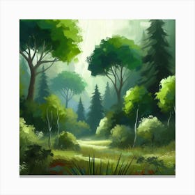 Forest Landscape Painting Canvas Print