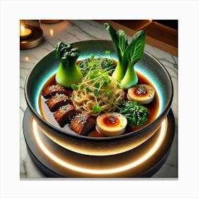 A Gourmet Dish Titled Gravitational Ramen, Featu Canvas Print