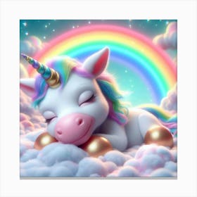 Unicorn In The Clouds Canvas Print