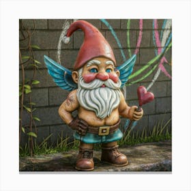 Cupid Gnome With Heart Arrow Canvas Print