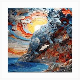 Wolf On A Mountain Canvas Print