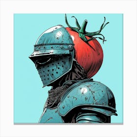 Knight With A Tomato On His Head Canvas Print