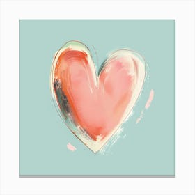 A Hand Drawn Pastel Minimalist Illustration Of A Heart Canvas Print