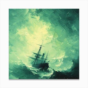 Ship In The Storm Canvas Print