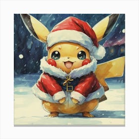 Christmas Pikachu Canvas Print