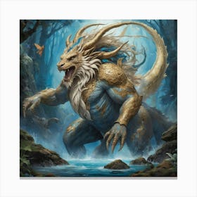 Dragon Of The Forest Art print paintings Canvas Print