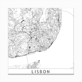 Lisbon Map Canvas Print