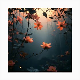 Flowers At Dusk 1 Canvas Print