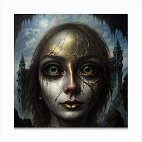 Girl With Gold Eyes Canvas Print