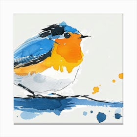 Bird Watercolor Painting Canvas Print