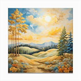 Leonardo Diffusion Xl A Vibrant Daytime Landscape Featuring A 0 (1) Canvas Print