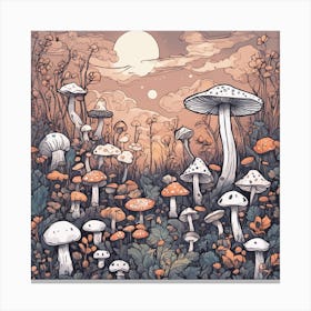 Mushroom Field Canvas Print