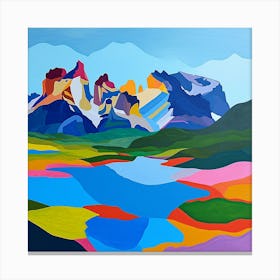 Colourful Abstract Torres Del Paine National Park Patagonia 4 Canvas Print