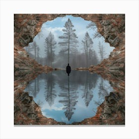 Reflection In A Cave Canvas Print