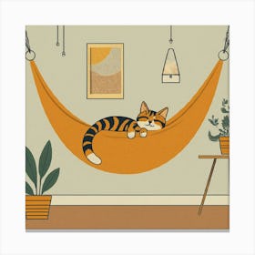 Cat In A Hammock Canvas Print