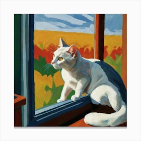 Cat Looking Out Window 4 Canvas Print