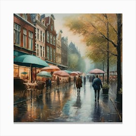 City In The Rain 1 Canvas Print