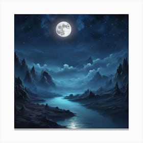 Moonlight In The Mountains 1 Canvas Print