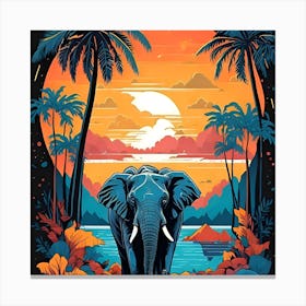 Elephant In The Jungle Canvas Print