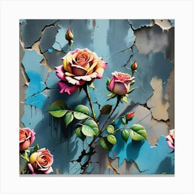 Roses On The Wall Canvas Print