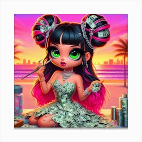 Money Girl 13 Canvas Print