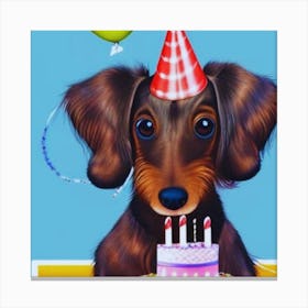 Birthday Dachshund4 Canvas Print