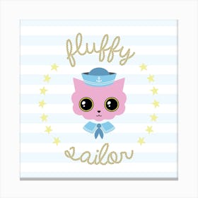 Fluffy Sailor Square Canvas Print