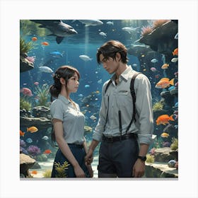 AT THE AQUARIUM Canvas Print