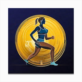 Firefly Fitness, Illustration, Logo, Background, Woman, Workout, Exercise, Gym, Health, Training, We (7) Canvas Print