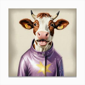 Cow In Spacesuit 1 Canvas Print