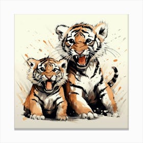 Tigers Cartoon 1 Toile