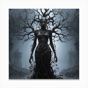 Amazing art Woman With Tree Roots Canvas Print