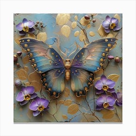 Butterfly And Orchids 5 Canvas Print