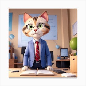 Cat In A Suit Canvas Print