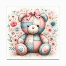 Patchwork Teddy Bear 1 Canvas Print