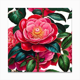 Whispers of Camellia Blossoms Canvas Print